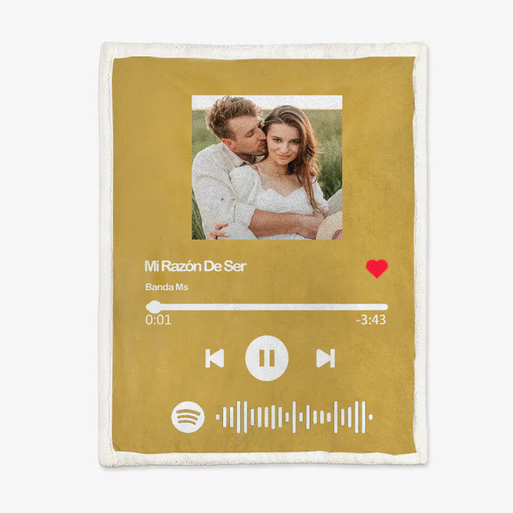 Customizable Music Code and Photo Keepsake Blanket