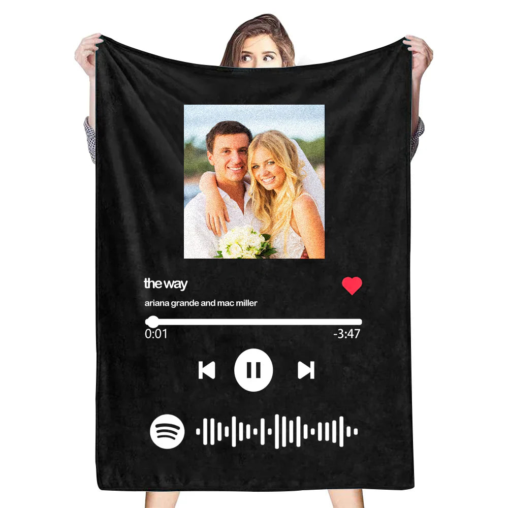 Customizable Music Code and Photo Keepsake Blanket